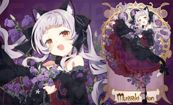 画像1: プレイマット「ミュシャ風紫咲シオン」 (1)
